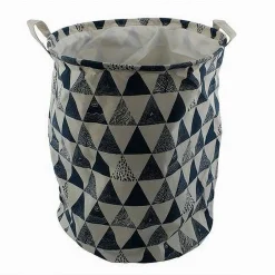 CESTO PORTA BIANCHERIA VESTITI SPORCHI PIEGHEVOLE MOTIVO TRIANGOLI 35X45CM 10476