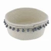 CESTO PORTA OGGETTI PER BIANCHERIA IN CORDA PON PON GRIGI CESTINO 22X9.5CM 10670