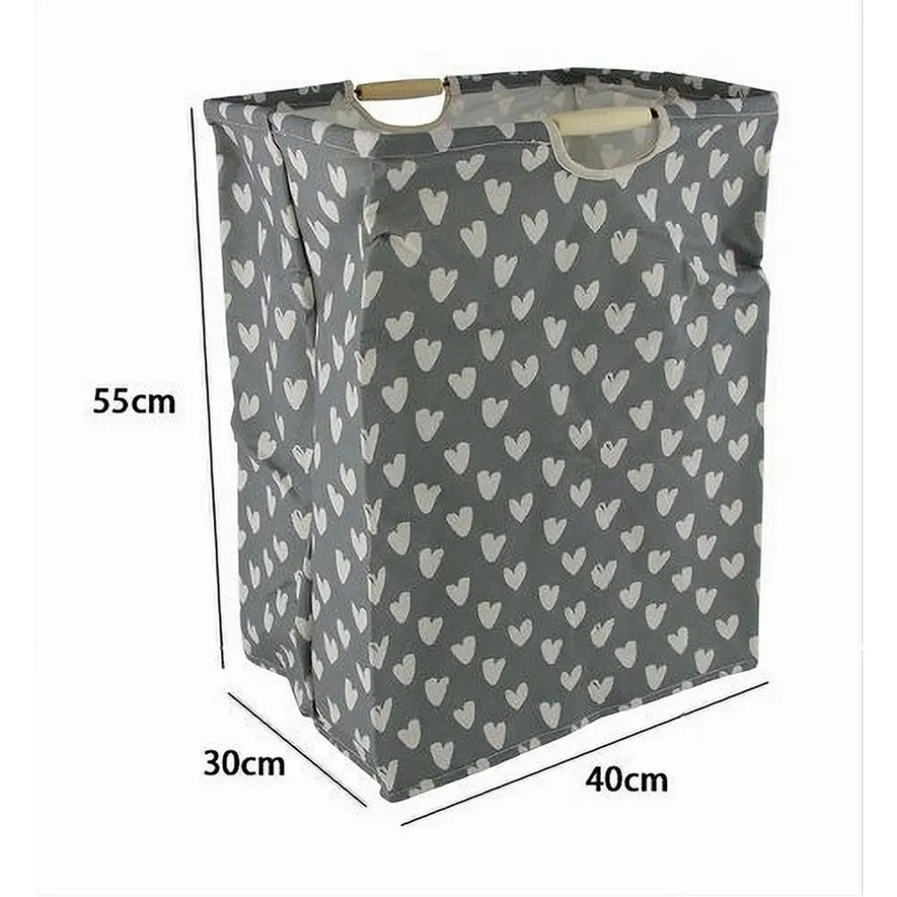 CESTO PORTABIANCHERIA CUORI BIANCHI CONTENITORE PANNI SPORCHI RICHIUDIBILE 10621
