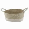 CESTO PORTABIANCHERIA OGGETTI CORDA INTRECCIATA OVALE CON MANICI 35X25X16CM 10677
