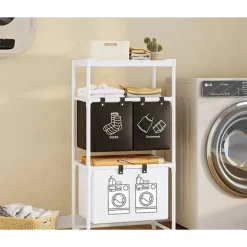 CESTO PORTABIANCHERIA ORGANIZER PER LAVANDERIA VESTITI DECORAZIONE BAGNO CON RUOTE