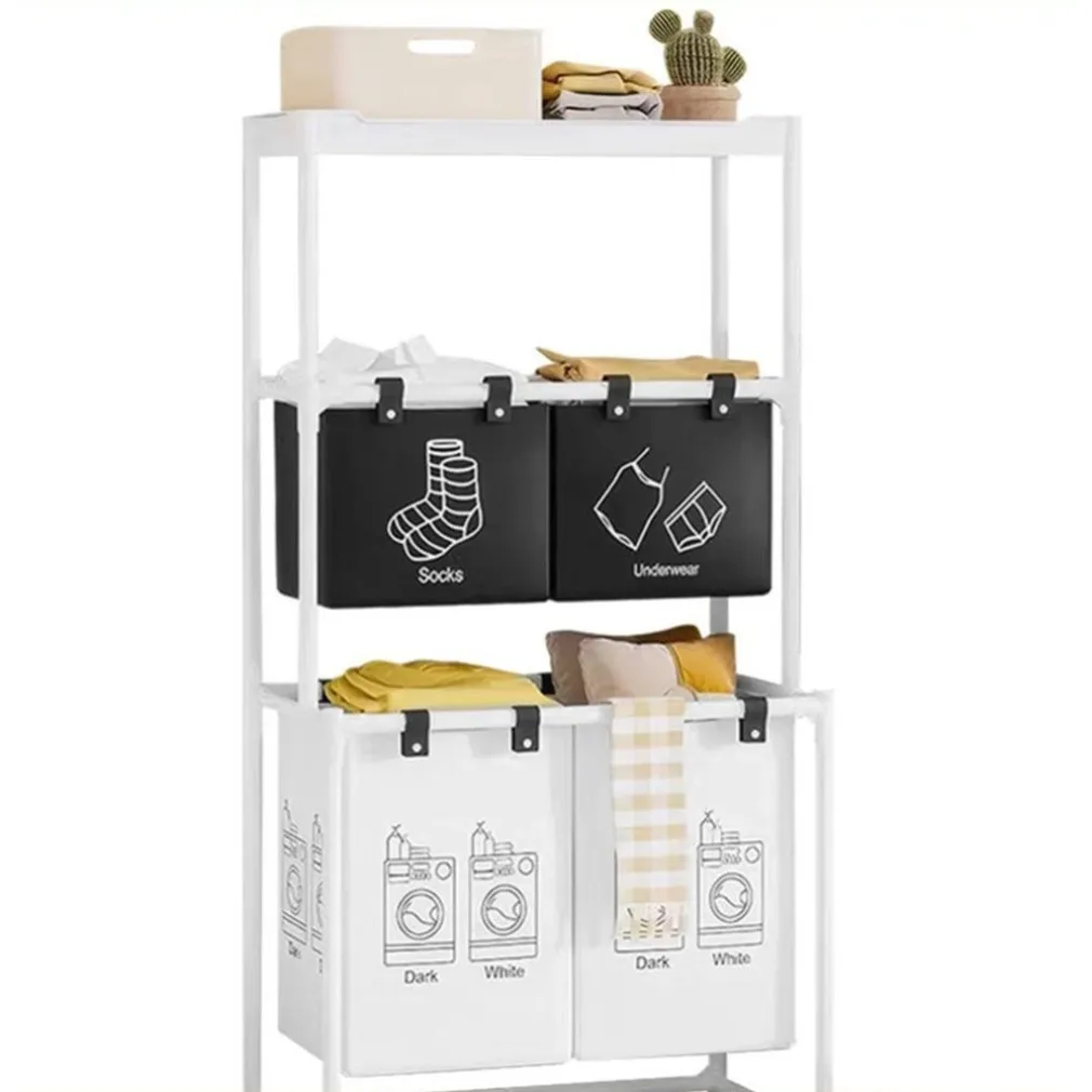 CESTO PORTABIANCHERIA ORGANIZER PER LAVANDERIA VESTITI DECORAZIONE BAGNO CON RUOTE