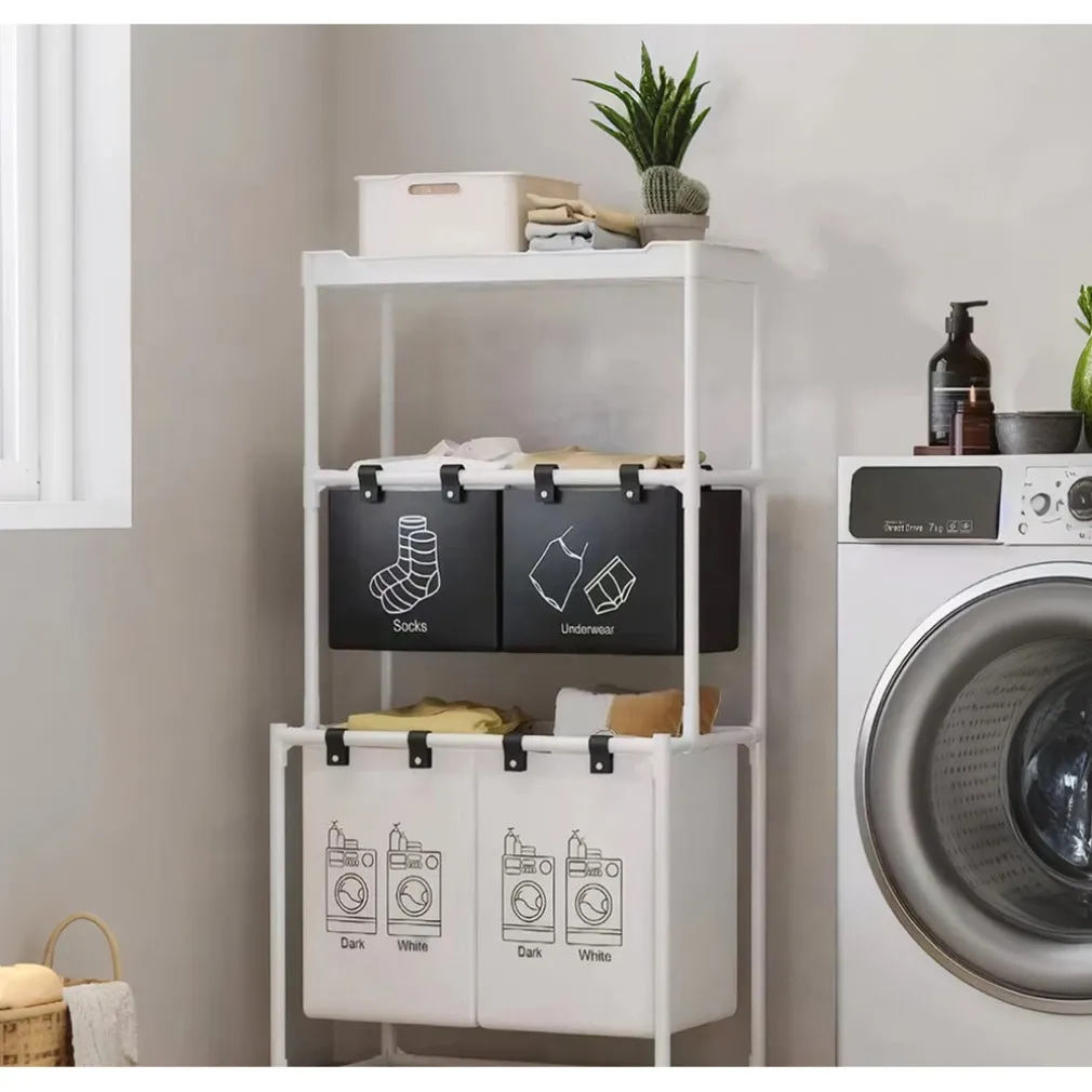 CESTO PORTABIANCHERIA ORGANIZER PER LAVANDERIA VESTITI DECORAZIONE BAGNO CON RUOTE