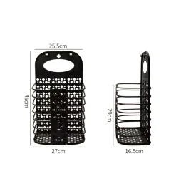 CESTO PORTABIANCHERIA PIEGHEVOLE A PARETE SALVASPAZIO CON MANICO CAMERA SOGGIORNO BAGNO