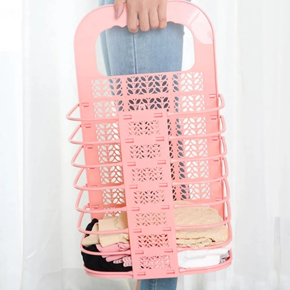 CESTO PORTABIANCHERIA PIEGHEVOLE A PARETE SALVASPAZIO CON MANICO CAMERA SOGGIORNO BAGNO