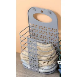 CESTO PORTABIANCHERIA PIEGHEVOLE A PARETE SALVASPAZIO CON MANICO CAMERA SOGGIORNO BAGNO