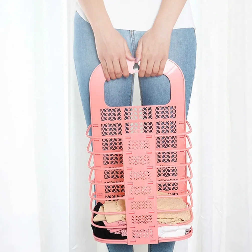 CESTO PORTABIANCHERIA PIEGHEVOLE A PARETE SALVASPAZIO CON MANICO CAMERA SOGGIORNO BAGNO