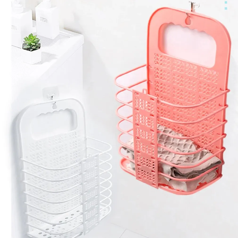 CESTO PORTABIANCHERIA PIEGHEVOLE A PARETE SALVASPAZIO CON MANICO CAMERA SOGGIORNO BAGNO
