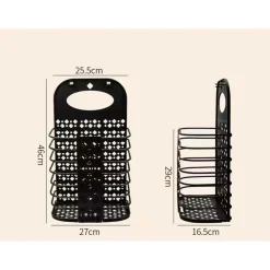 CESTO PORTABIANCHERIA PIEGHEVOLE A PARETE SALVASPAZIO CON MANICO CAMERA SOGGIORNO BAGNO