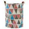 CESTO SACCO PORTA BIANCHERIA BAGNO PIEGHEVOLE MANICI TESSUTO ROMBI 40X50CM 10524
