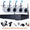 4CH CANALI Wifi DVR NVR KIT Wifi IP Camera Segnale 300 Metri CON 4 TELECAMERE