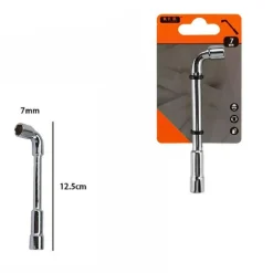 CHIAVE A BUSSOLA A PIPA BOCCA ESAGONALE CROMO VANADIO ACCIAIO DA 7 MM 60228