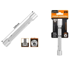 CHIAVE A BUSSOLA TUBO ESAGONALE DA 160 MM DOPPIE BOCCHE ESAGONALI 16-17 MM 97552