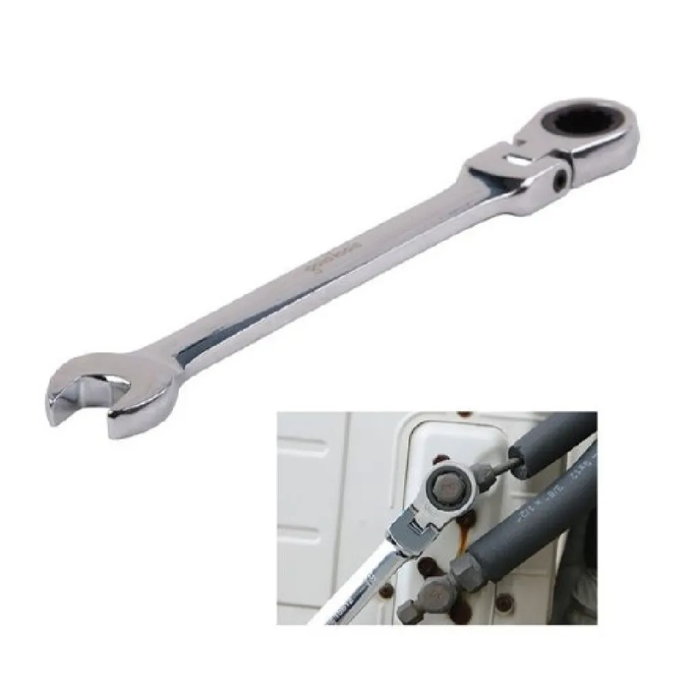 CHIAVE A CRICCHETTO COMBINATA 12MM TESTA PIEGHEVOLE CROMO VANADIO UTENSILE 91734