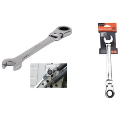 CHIAVE A CRICCHETTO COMBINATA 21MM TESTA PIEGHEVOLE CROMO VANADIO UTENSILE 91742