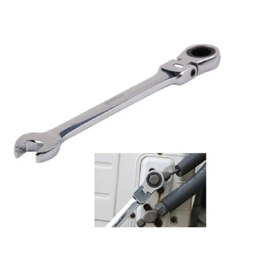 CHIAVE A CRICCHETTO COMBINATA 11MM TESTA PIEGHEVOLE CROMO VANADIO UTENSILE 91733