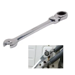 CHIAVE A CRICCHETTO COMBINATA 13MM TESTA PIEGHEVOLE CROMO VANADIO UTENSILE 91735