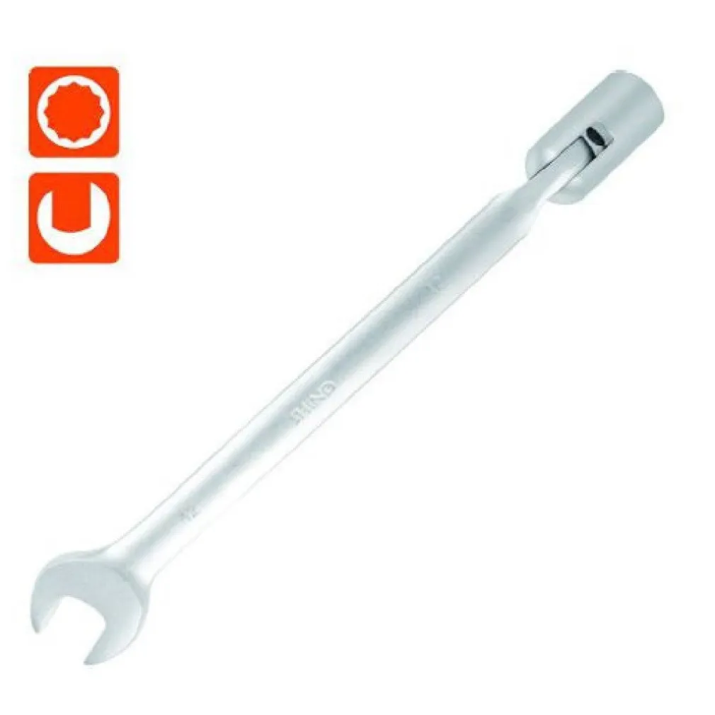 CHIAVE COMBINATA 12MM FISSA E A BUSSOLA POLIGONALE CON SNODO CROMO VANADIO 97560