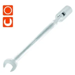 CHIAVE COMBINATA 19MM FISSA E A BUSSOLA POLIGONALE CON SNODO CROMO VANADIO 97567
