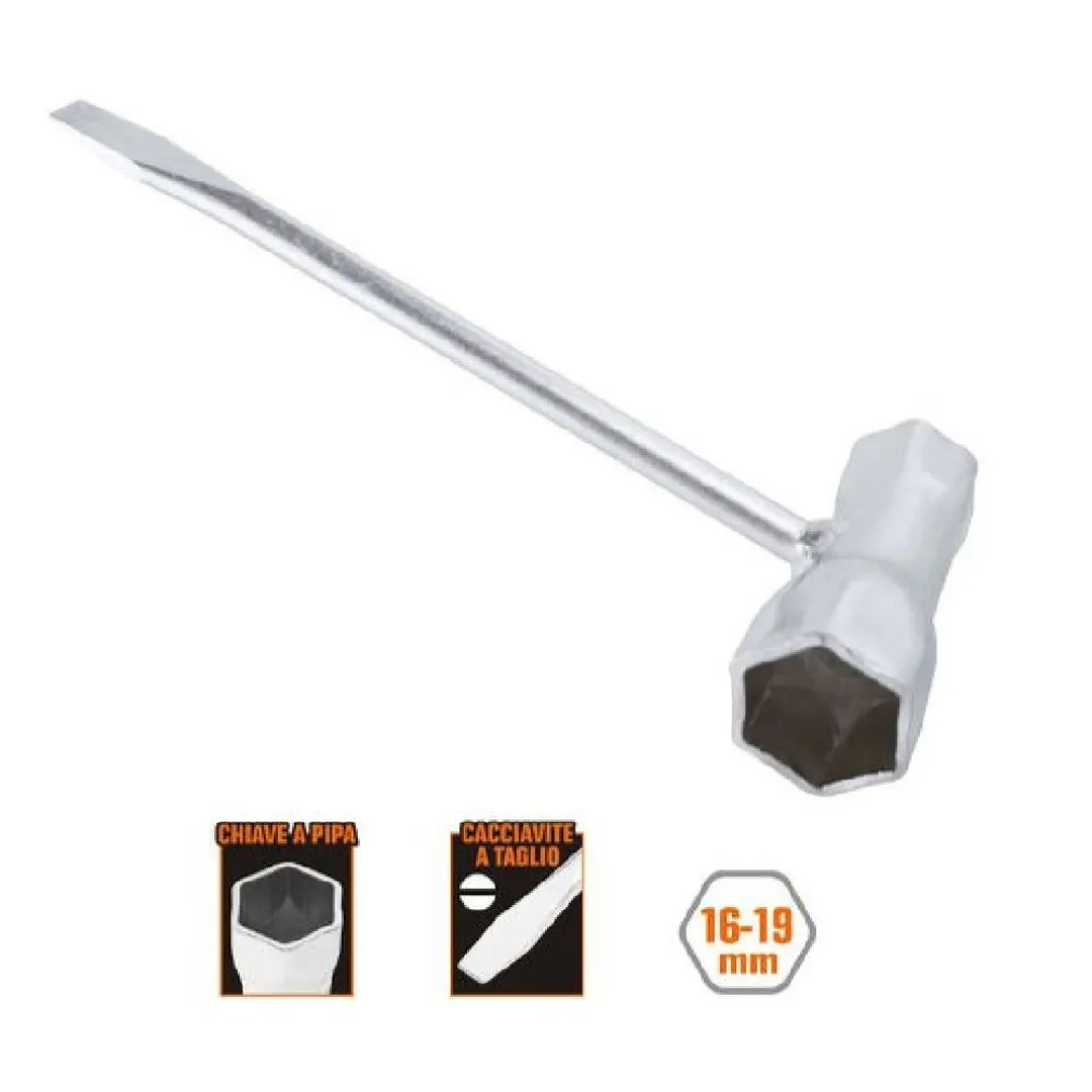 CHIAVE COMBINATA PER CANDELE A PIPA 16-19 MM CACCIAVITE A TAGLIO MOTOSEGHE 57258