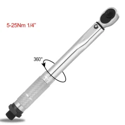 CHIAVE DINAMOMETRICA CRICCHETTO 1/4'' 5-25 Nm SERRAGGIO REVERSIBILE 270mm