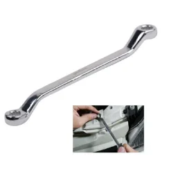 CHIAVE FISSA POLIGONALE DOPPIA TESTA CURVA 24-27MM ANELLO A STELLA CROMATA 91699