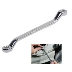 CHIAVE FISSA POLIGONALE DOPPIA TESTA CURVA 21-23MM ANELLO A STELLA CROMATA 91698