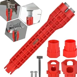 CHIAVE MULTIFUNZIONE A BUSSOLA PER INSTALLAZIONE RUBINETTI TUBO BAGNO IDRAULICO