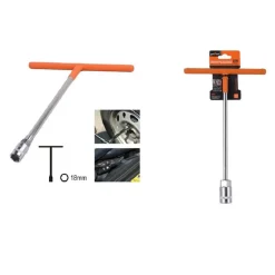 CHIAVE POLIGONALE IMPUGNATURA TIPO A T DA 18MM CON BUSSOLA ESAGONALE CR-V 91614