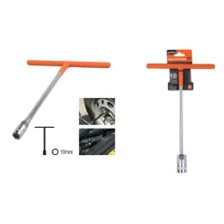 CHIAVE POLIGONALE IMPUGNATURA TIPO A T DA 19 MM CON BUSSOLA ESAGONALE CR-V 91615