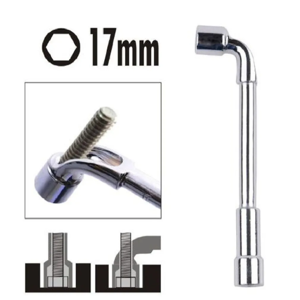 CHIAVE TIPO L BUSSOLA 17MM BOCCA ESAGONALE CROMO VANADIO ACCIAIO 91625 FERRAMENTA