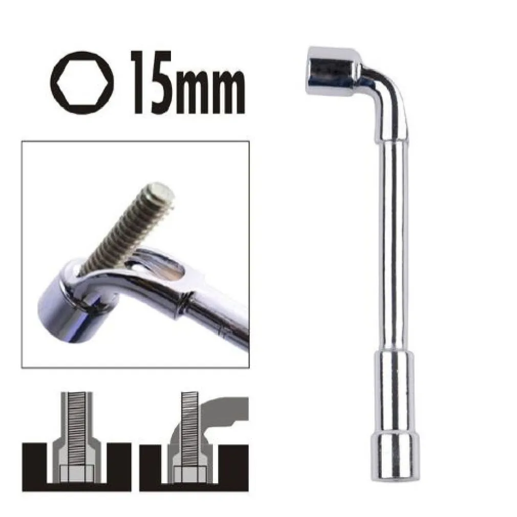 CHIAVE TIPO L BUSSOLA 15MM BOCCA ESAGONALE CROMO VANADIO ACCIAIO 91623 FERRAMENTA