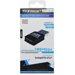 CHIAVETTA PENNETTA ADATTATORE WIRELESS WIFI USB 300M NANO PC COMPUTER MAXTECH WI-FIP002