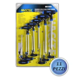 CHIAVI ESAGONALI A T END BALL CHIAVINI IN CROMO VANADIO 11 PEZZI 1008