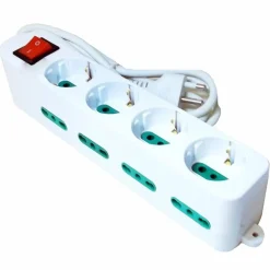 CIABATTA MULTIPRESA ELETTRICA 12 POSTI 4 SCHUKO PRESA INTERRUTTORE SICUREZZA