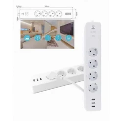 CIABATTA MULTIPRESA SMART INTELLIGENTE WIFI CON 4 PRESE AC 3 PORTE USB M3SU411-EU