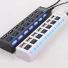 CIABATTA USB MULTIPRESA HUB CON 7 PORTE USB 2.0 NERA O BIANCA E LED BLU
