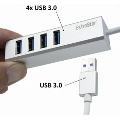 CIABATTA USB MULTIPRESA HUB CON 4 PORTE USB 3.0 + MICRO USB PER PC E LAPTOP