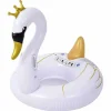 CIAMBELLA SALVAGENTE CAVALCABILE CIGNO BIANCO E ORO BAMBINI 115CM MARE PISCINA