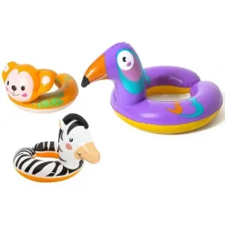 CIAMBELLA SALVAGENTE GONFIABILE BAMBINI CON TESTA ANIMALI SAFARI ASSORTITI 36112