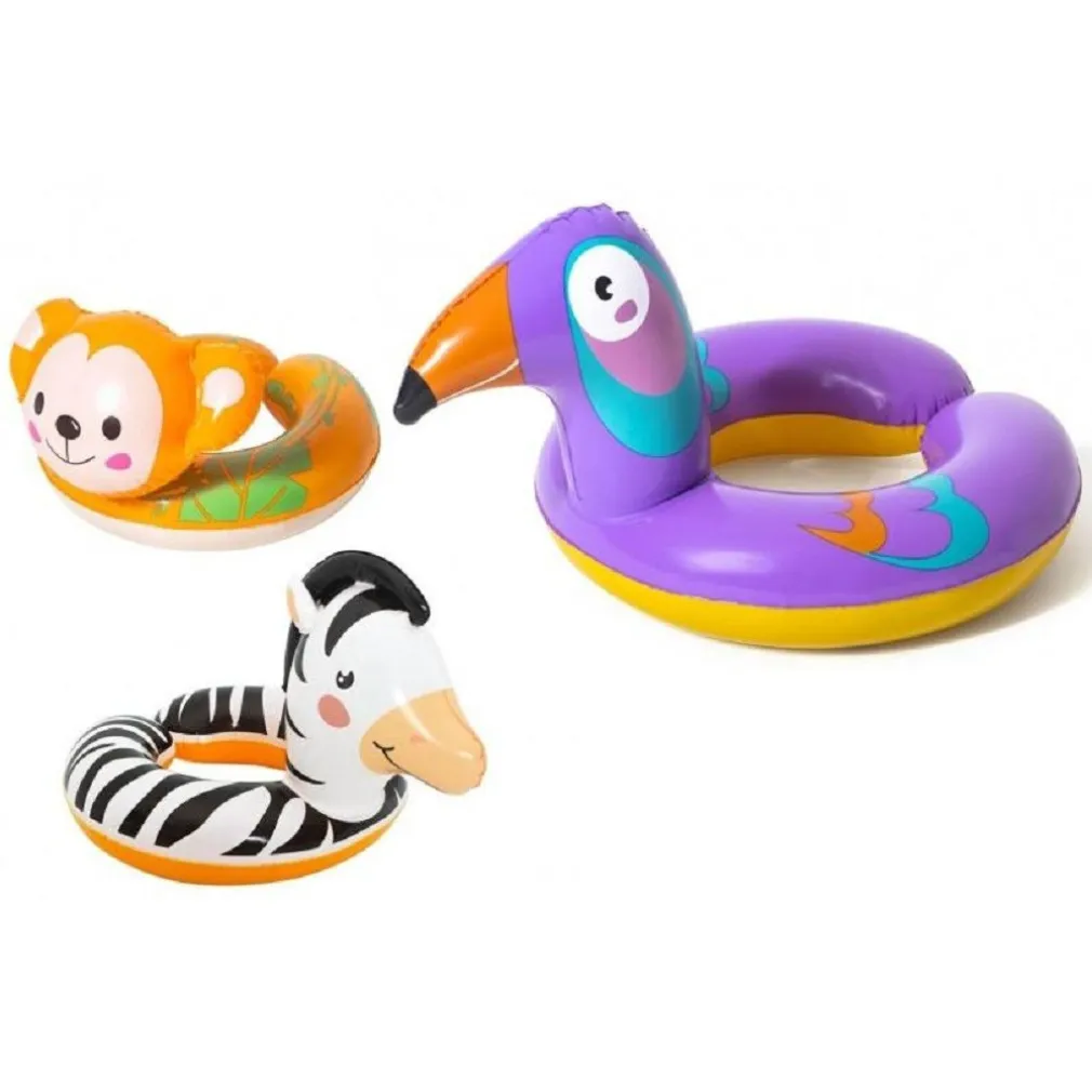 CIAMBELLA SALVAGENTE GONFIABILE BAMBINI CON TESTA ANIMALI SAFARI ASSORTITI 36112