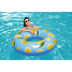 CIAMBELLA SALVAGENTE GONFIABILE PER PISCINA STAMPA AL LIMONE PROFUMATO Ø119CM 019976