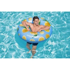 CIAMBELLA SALVAGENTE GONFIABILE PER PISCINA STAMPA AL LIMONE PROFUMATO Ø119CM 019976