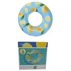 CIAMBELLA SALVAGENTE GONFIABILE PER PISCINA STAMPA AL LIMONE PROFUMATO Ø119CM 019976