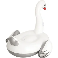 CIGNO GONFIABILE CAVALCABILE GIGANTE 196X174CM MATERASSINO CON MANIGLIE PISCINA 016104