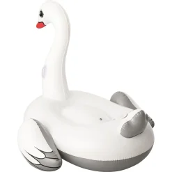 CIGNO GONFIABILE CAVALCABILE GIGANTE 196X174CM MATERASSINO CON MANIGLIE PISCINA 016104