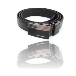CINTA CINTURA UOMO PELLE NERA ROLENDIO ELEGANTE GLAMOUR FASHION ALLA MODA