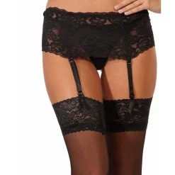 CINTURA AMPIA REGGICALZE IN PIZZO ELASTICIZZATO COLLANT REGGENTI TAGLIA UNICA LINGERIE