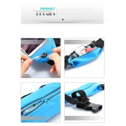 CINTURA CON TASCHE ZIP SPORT BELT MARSUPIO PORTA SMARTPHONE CELLULARI 4,7