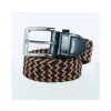 CINTURA UOMO DONNA INTRECCIATA MARRONE NERO CORDA CINTA TESSUTO FIBBIA METALLO